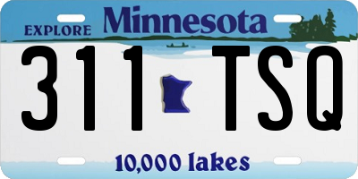 MN license plate 311TSQ