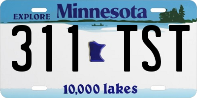 MN license plate 311TST