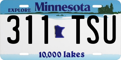 MN license plate 311TSU