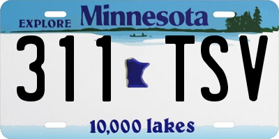 MN license plate 311TSV