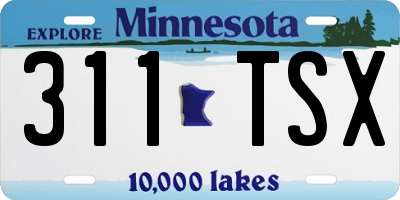 MN license plate 311TSX
