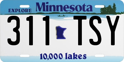 MN license plate 311TSY