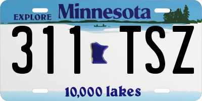 MN license plate 311TSZ