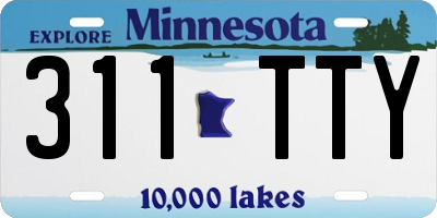 MN license plate 311TTY