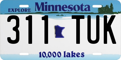 MN license plate 311TUK
