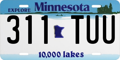 MN license plate 311TUU