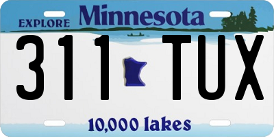 MN license plate 311TUX