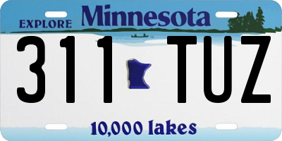MN license plate 311TUZ