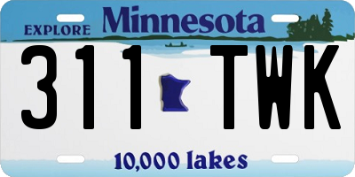 MN license plate 311TWK