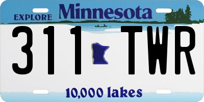 MN license plate 311TWR