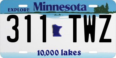 MN license plate 311TWZ