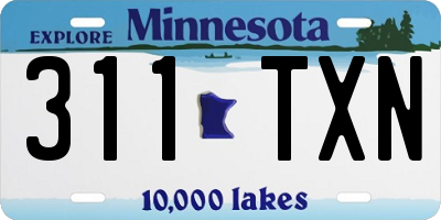 MN license plate 311TXN