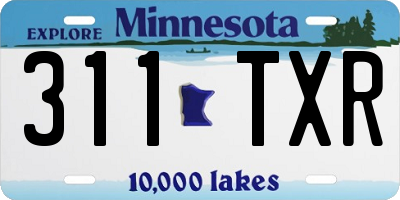 MN license plate 311TXR
