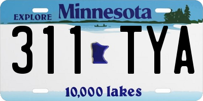 MN license plate 311TYA