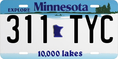 MN license plate 311TYC