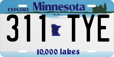 MN license plate 311TYE