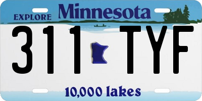 MN license plate 311TYF