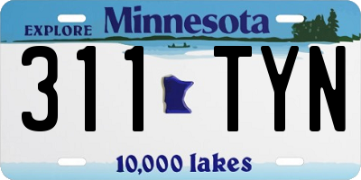 MN license plate 311TYN