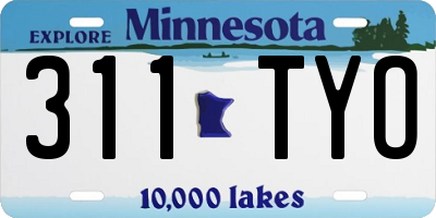 MN license plate 311TYO