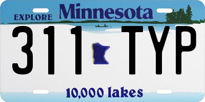 MN license plate 311TYP