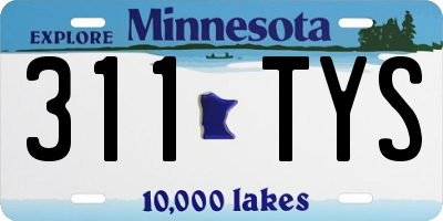 MN license plate 311TYS