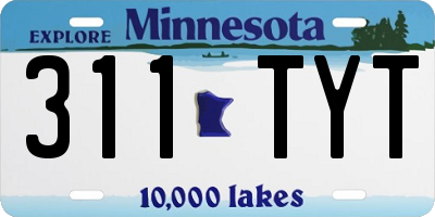 MN license plate 311TYT