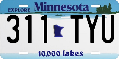 MN license plate 311TYU