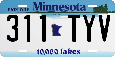 MN license plate 311TYV