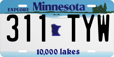MN license plate 311TYW