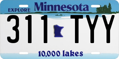 MN license plate 311TYY