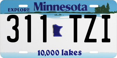 MN license plate 311TZI