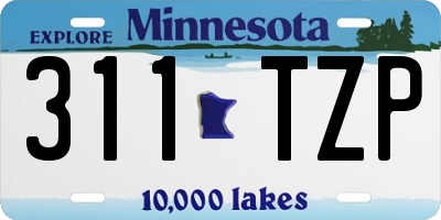 MN license plate 311TZP