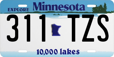 MN license plate 311TZS