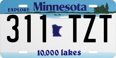 MN license plate 311TZT