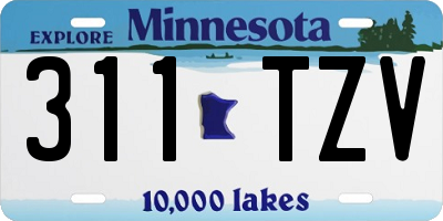 MN license plate 311TZV