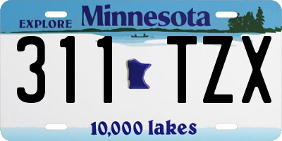 MN license plate 311TZX