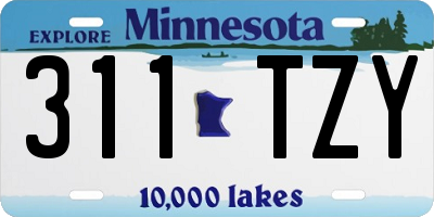 MN license plate 311TZY