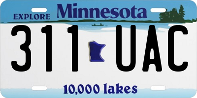 MN license plate 311UAC