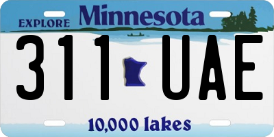 MN license plate 311UAE