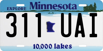 MN license plate 311UAI