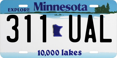 MN license plate 311UAL