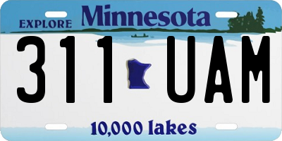 MN license plate 311UAM