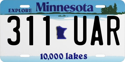 MN license plate 311UAR