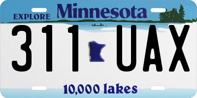 MN license plate 311UAX