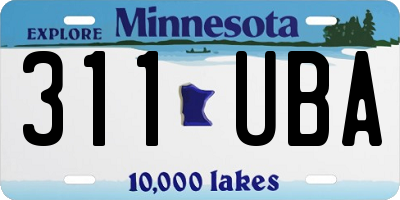 MN license plate 311UBA