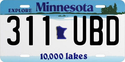 MN license plate 311UBD