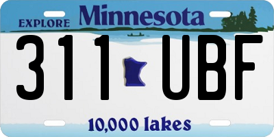 MN license plate 311UBF
