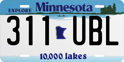 MN license plate 311UBL