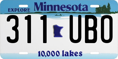 MN license plate 311UBO