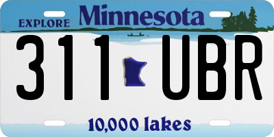 MN license plate 311UBR